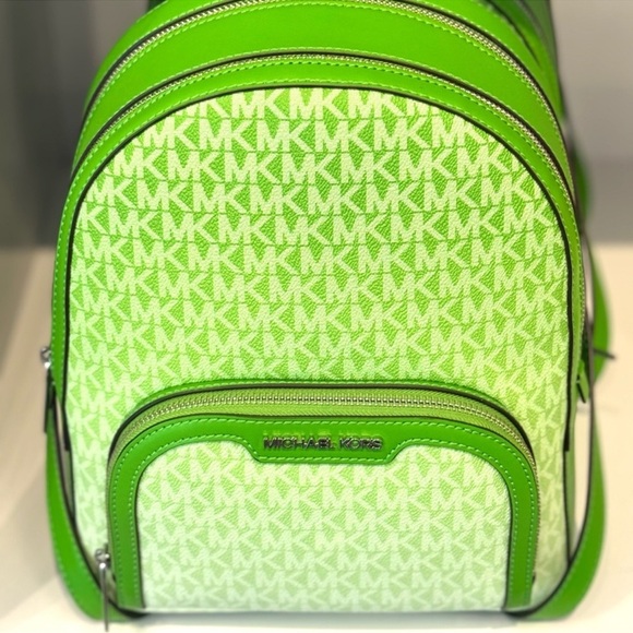 Michael Kors JayceeMedium Ombré Signature Logo Backpack Jungle Green - Picture 3 of 7